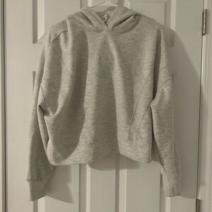 Gray Crop Hoodie
